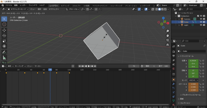 拡大の変形をかける