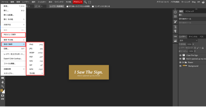 画像形式を保存