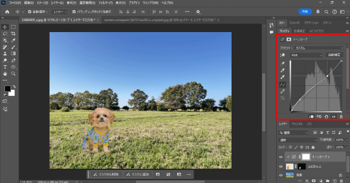 トーンカーブを調整する