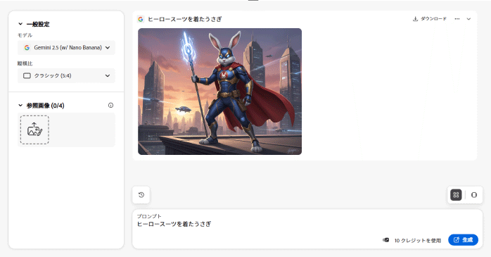 キャラクターの画像が生成される