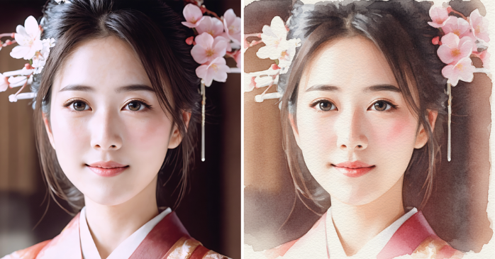 Google AI Studioで作った水彩画アプリの作品例